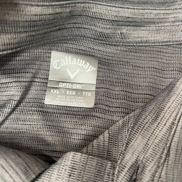 Callaway Mens Opti-Dri Golf Polo Shirt Size XXL Gray Heathered 100% Polyester - Picture 4 of 8